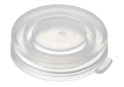 Bouchon transparent fermé à clipser en PE de 22 mm x 100
