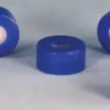 Bouchon à visser bleu PP ouverture 9mm avec septum pré-percé PTFE/silicone certifié, x100
