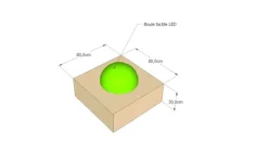 Boule tactile LED interactive - ø 40 cm - couleur change avec son et toucher - podium 80 x 80 x 30 cm