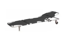 Brancard de catastrophe de décontamination PMA4 - pliable - avec têtière - 2 roues avant - toile ajourée noire - lavable