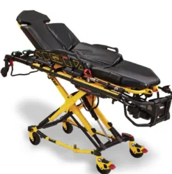 Brancard hauteur variable sans plicature genoux Power-Pro X avec matelas renforcé et système de blocage des roues