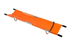 Brancard pliable en 4 - en longueur et largeur - orange - sac de transport