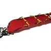 Brancard pliant d extraction semi rigide - enroulable - rouge - 3 sangles et repose-pieds ajustable
