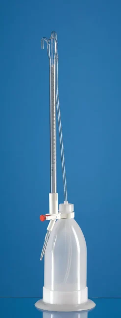 Burette automatique Schilling, SILBERBRAND, 25ml, bande phot., verre Boro 3.3, avec flacon PE-LD 500 ml