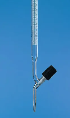 Burette blaubrand as att robinet droit 50 :0,1 ml verre borosilicaté 3.3 bande ph pointeau ptfe x 2