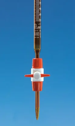 Burette compacte robinet ptfe silberbrand verre brun 50:0,1 ml bande photophore