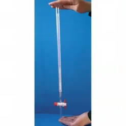 Burette de mohr LAB-ONLINE verre robinet PTFE entonnoir evasé+ bande classe AS 25ml subd 1/10 longueur 590 mm