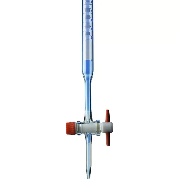 Burette en verre borosilicaté 3.3 avec robinet droit en PTFE classe AS 10 ml sub. 0,05 ml