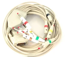 CABLE PATIENT 10 BRINS 2 M - Fiches bananes - Monobloc  Fiches bananes monobloc