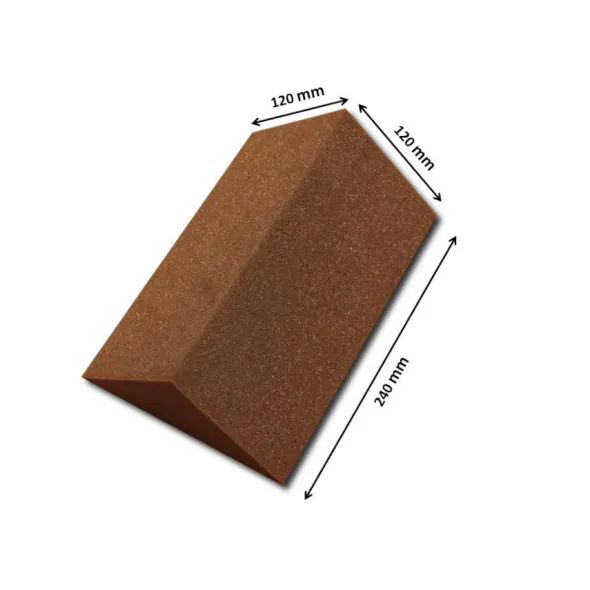 Cale mousse polyuréthane N 4 - petit triangle - 240 x 120 x 120mm - 25 kg/m3