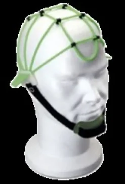 Casque élastique à lanières pleines et croisées en élastomère pour électrodes monopodes. Taille enfant.