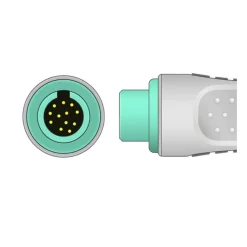 Câble IEC monobloc 5 brins à pince - pour moniteur Mindray Beneview - l. 3,3 m - 1 pack de 10