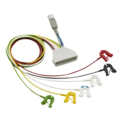 Câble patient ECG + SpO2 6 fils réutilisable termin à pince pour télémétrie MX40 - l. 85 cm - 1 sachet de 1 câble
