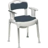 Chaise Etac Swift Commode - 3 en 1 : chaise de douche, chaise percée, rehausseur de toilette - avec coussins
