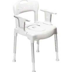 Chaise Etac Swift Commode - 3 en 1 : chaise de douche, chaise percée, rehausseur de toilettes - livré avec accoudoi
