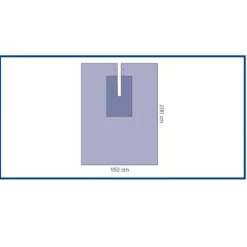Champ de soins fendu en U - 150 x 200 cm - 1 carton de 42