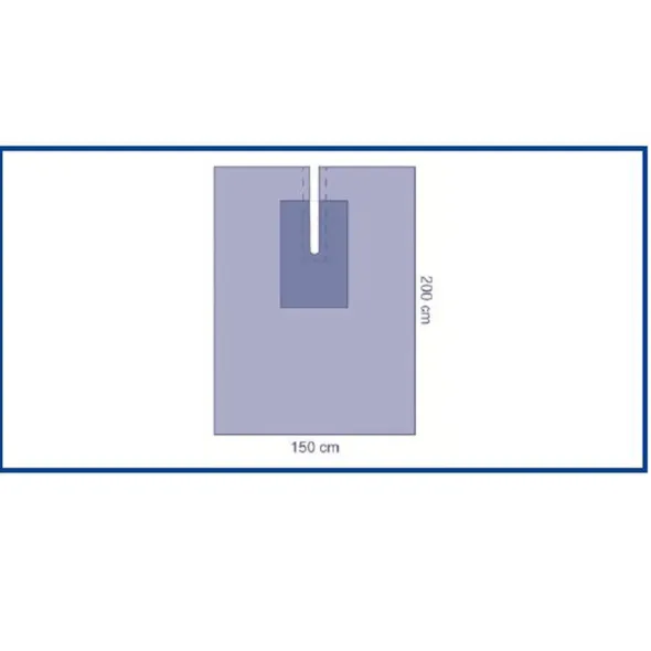 Champ de soins fendu en U - 150 x 200 cm - 1 carton de 42