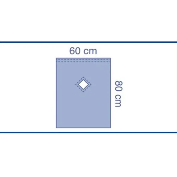Champ pour péridurale - fenêtré - 60 x 80 cm - 1 carton de 180