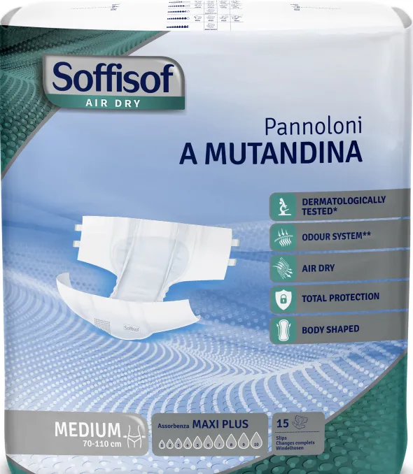 Change complet Soffisof Air Dry Maxi Plus 10 gouttes Taille M - 1 carton de 60 unités