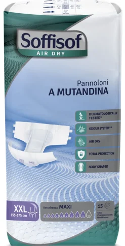 Change complet Soffisof Air Dry Maxi 9 gouttes Taille XL-XXL - 1 carton de 60 unités