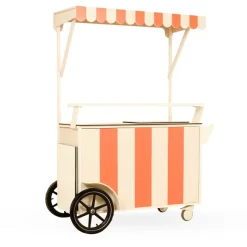 Chariot d'animation-dégustation - Plan de travail et tablette rabattable en stratifié