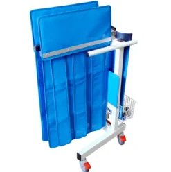 Chariot de rangement mobile pour bavolet Multiflex et accessoires permettant de recevoir le clameau