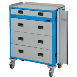 Chariot de stockage amagnétique aluminium - 4 tiroirs - Compatible compatible IRM avec - 3 Tesla