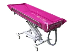 Chariot douche à hateur variable hydraulique Pour espaces éxigus