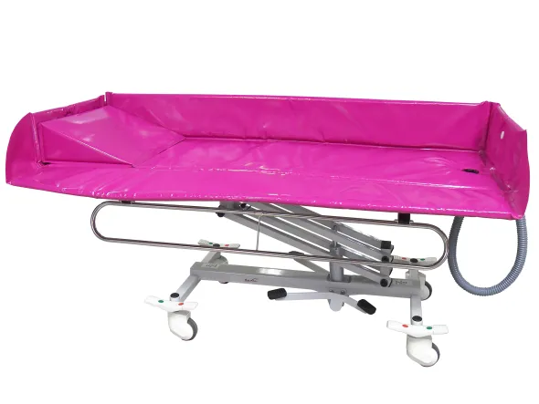 Chariot douche à hateur variable hydraulique Pour espaces éxigus