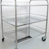 Chariot inox urinaux - 3 plateaux charge maxi 60 - dimensions: l. 600 x p. 400 mm - hors montage