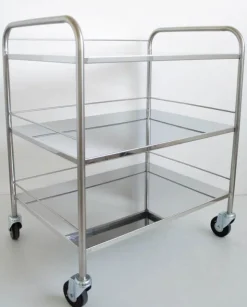 Chariot inox urinaux - 3 plateaux charge maxi 60 - dimensions: l. 600 x p. 400 mm - hors montage