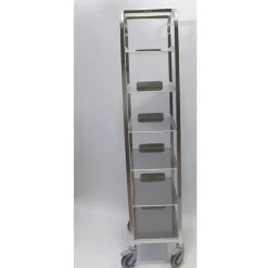 Chariot - 6 niveaux de tablette inox - 310 mm
