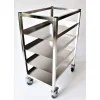 Chariot 4 niveaux de tablettes pleines - pour bac 530 x 325 mm ou 620 x 320 mm - h. max 200 mm
