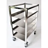 Chariot 4 niveaux de tablettes pleines - pour bac 530 x 325 mm ou 620 x 320 mm - h. max 150 mm