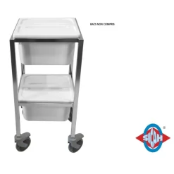 Chariot pour 2 bacs de pré-désinfection 354 x 325 mm