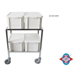 Chariot pour 4 bacs de pré-désinfection 300 x 400 mm