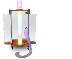 Chariot snoezelen Eline - contient : tube couleur LED + miroirs, ... - en hêtre - 66 x 78 x 140 cm - avec pack Eline