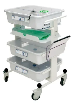 Chariot transport Soluscope permet le transport de 4 bacs- hors bacs de transport ou Eset
