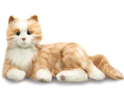 Chat interactif et réaliste Gingerde roux - 45 cm fonctionne avec 4 piles alcaline LR14C