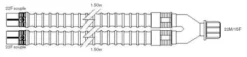 Circuit patient adulte double branche intérieur lisse, 22mm de diamètre, longueur de 1.6m, lot de 12