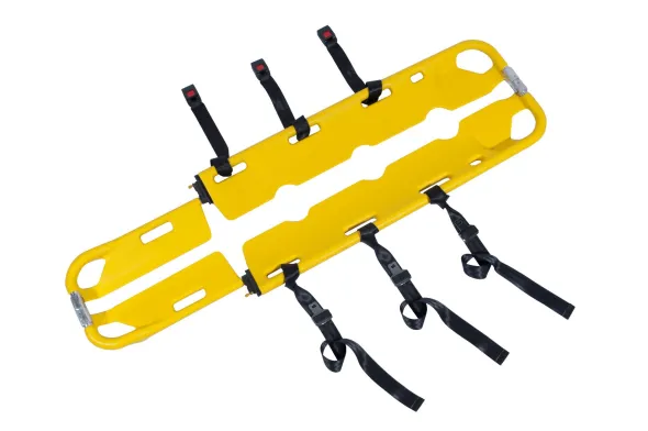 Civière de relevage compatible rayons X Polylight - 159 kg - polyéthylène haute densité - 3 sangles de maintien 2 parties