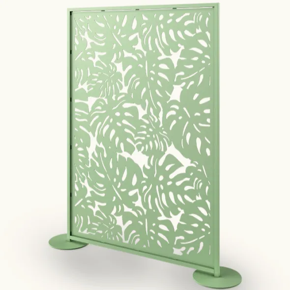 Claustra métal décor Jungle - l. 136 x h. 196 cm - structure acier thermolaqué