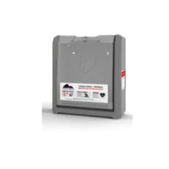 Coffre extérieur gris, système de thermorégulation, alarme sonore et visuelle, flash LED, rétroéclairage, 220V