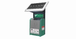 Coffre extérieur solaire vert, système de thermorégulation, alarme sonore et visuelle, flash LED, rétroéclairage