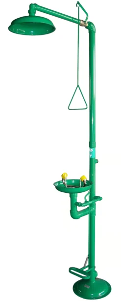 Combiné Douche Et Laveur D'Yeux À Commande Au Pied et fixation au sol