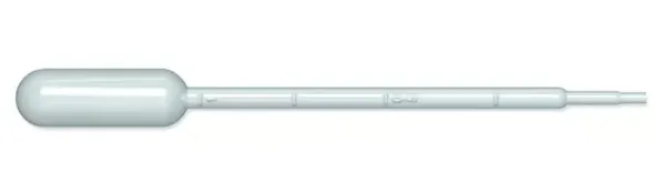 Compte-gouttes gradué sur 1 ml, à bulbe souple de 3,5 ml, 150 mm capacité totale 5 ml