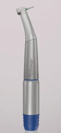 Contre-angle bague bleue avec lumièreT2 energo 1:1 L? stérilisable, thermo désinfectable, en acier inoxydable
