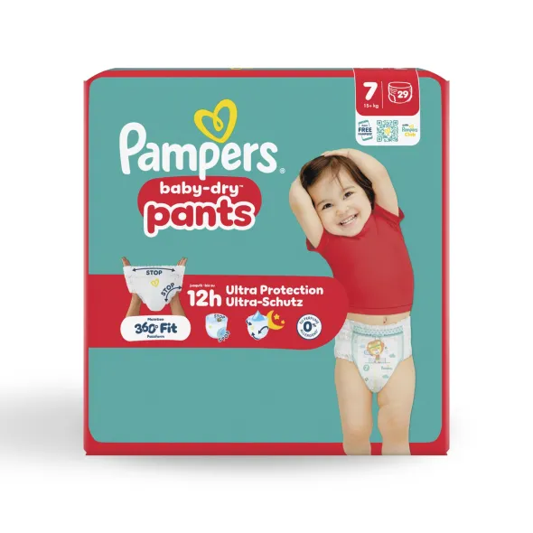 Couche Pampers Baby Dry pants géant T7 +15kg - 1 carton de 116 unités