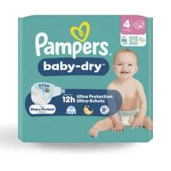 Couche Pampers Baby Dry T4 9/14kg - 1 carton de 124 unités