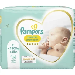 Couche Pampers Preemie protection P-1 inf 1,8kg - Préma - 1 carton de 240 unités
